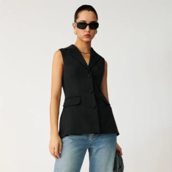 Reformation Billie Sleeveless Blazer Top - Picture 1 of 6
